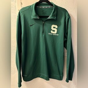 Nike Men’s Michigan State Spartans Coaches Quarter Zip DriFIT Pullover Shirt